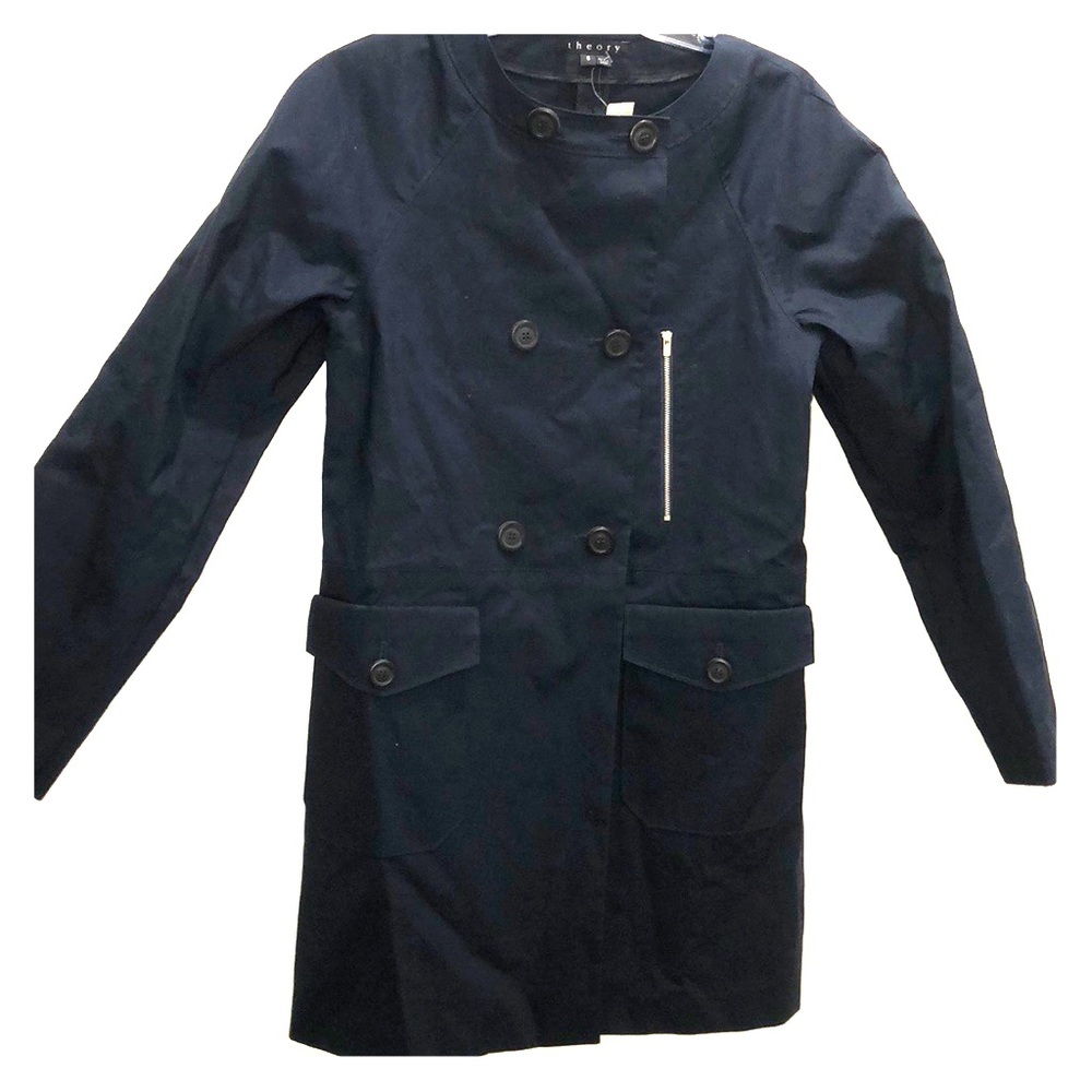 Theory Navy Blue Trench Coat